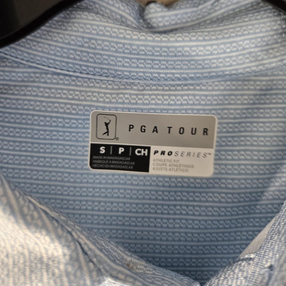 PGA Tour ProSeries Golf Polo Shirt Men Light Blue Performance New with Tags - Picture 2 of 7